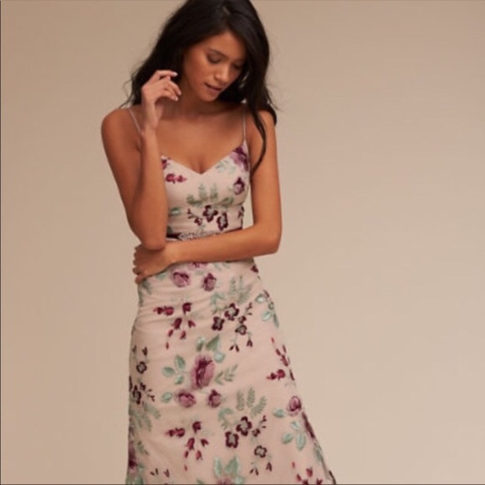 BHLDN Jenny Yoo Floral Embroidered Dress